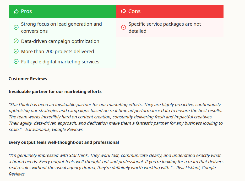 Trusted Malaysia review of StarThink showing pros, cons, and customer reviews