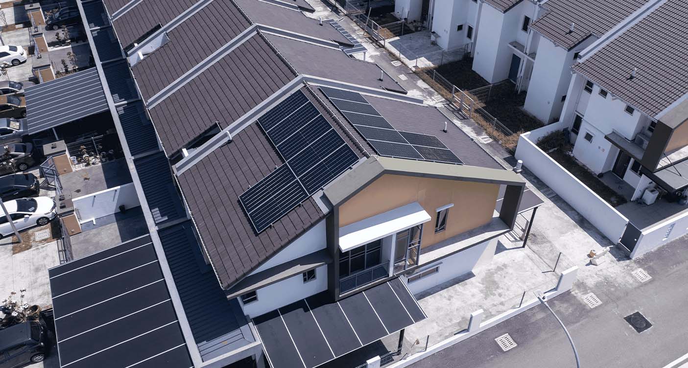 Solar panel installation on a residential rooftop